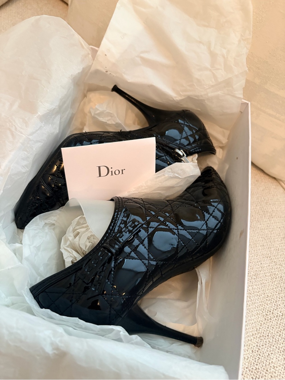 Dior Patent Ankle Booties
